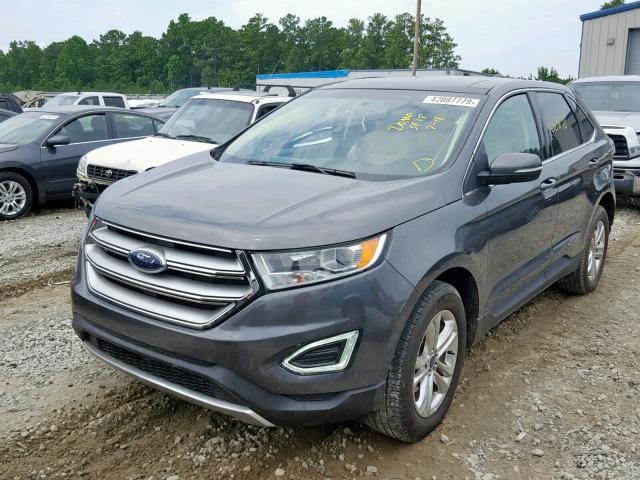 2FMTK3J81FBB40946 - 2015 FORD EDGE SEL GRAY photo 2