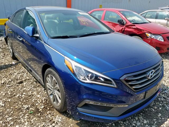 5NPE34AF1HH548997 - 2017 HYUNDAI SONATA SPO BLUE photo 1