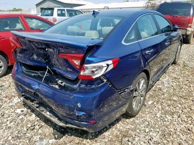 5NPE34AF1HH548997 - 2017 HYUNDAI SONATA SPO BLUE photo 4