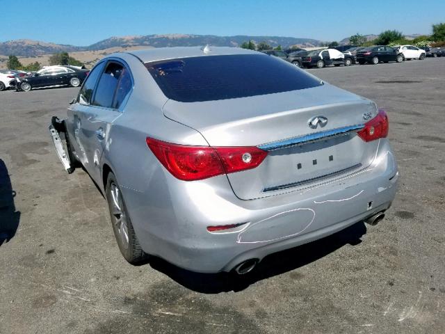 JN1BV7AP8FM358630 - 2015 INFINITI Q50 BASE SILVER photo 3