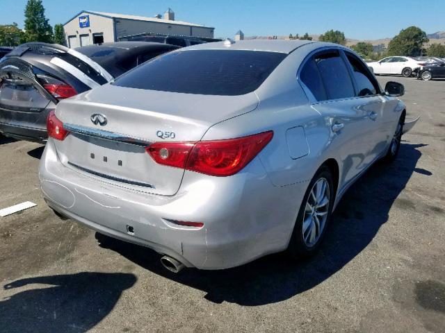 JN1BV7AP8FM358630 - 2015 INFINITI Q50 BASE SILVER photo 4