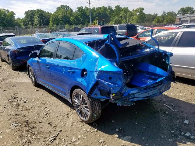 KMHD04LBXJU577257 - 2018 HYUNDAI ELANTRA SP BLUE photo 3