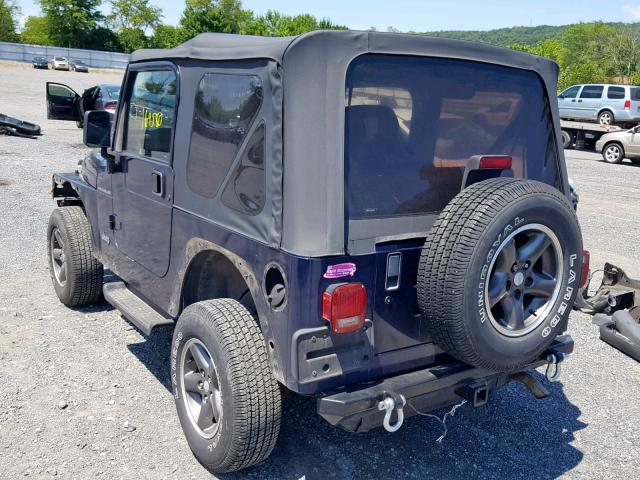 1J4FY29P9VP506272 - 1997 JEEP WRANGLER / BLUE photo 3