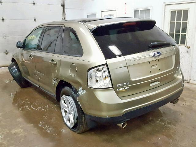 2FMDK3JC1DBA97411 - 2013 FORD EDGE SEL GREEN photo 3