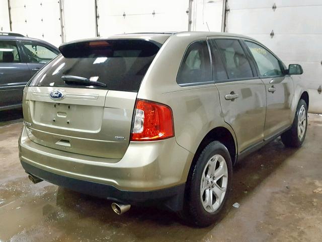 2FMDK3JC1DBA97411 - 2013 FORD EDGE SEL GREEN photo 4