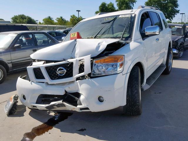 5N1AA0ND8CN611619 - 2012 NISSAN ARMADA SV WHITE photo 2