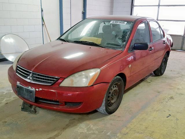 JA3AJ26E66U057741 - 2006 MITSUBISHI LANCER ES RED photo 2