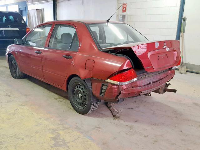 JA3AJ26E66U057741 - 2006 MITSUBISHI LANCER ES RED photo 3