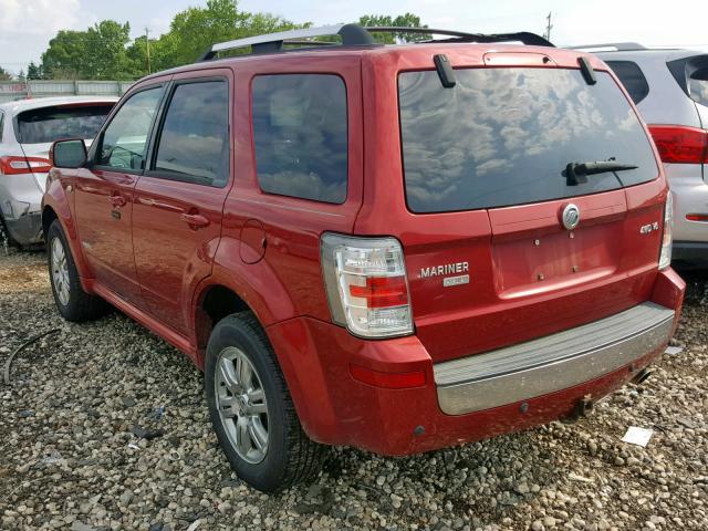 4M2CU97148KJ43614 - 2008 MERCURY MARINER PR RED photo 3