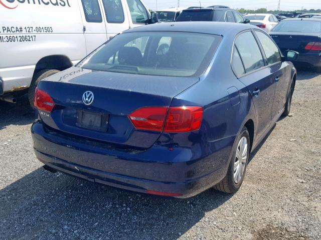 3VW2K7AJ9BM331966 - 2011 VOLKSWAGEN JETTA BASE BLUE photo 4