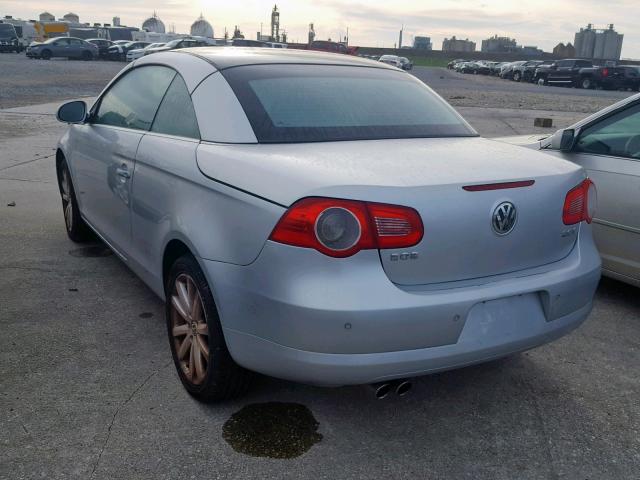 WVWFA71F77V007222 - 2007 VOLKSWAGEN EOS 2.0T L SILVER photo 3