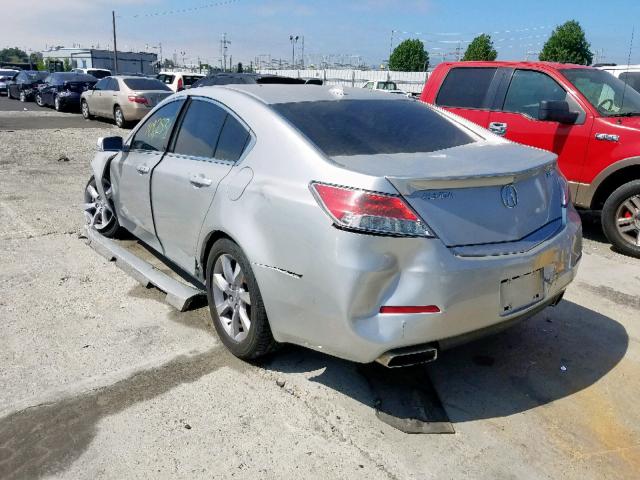 19UUA8F55CA021619 - 2012 ACURA TL SILVER photo 3