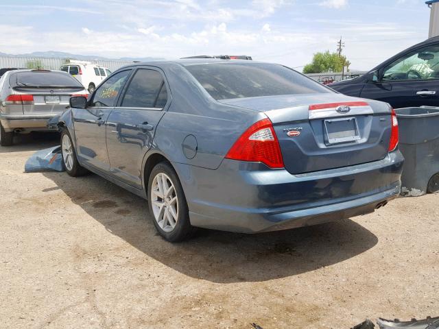 3FAHP0JA3BR252341 - 2011 FORD FUSION SEL BLUE photo 3