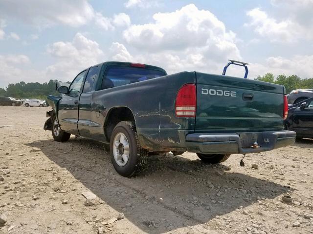 1B7GL22Y1XS303811 - 1999 DODGE DAKOTA GREEN photo 3