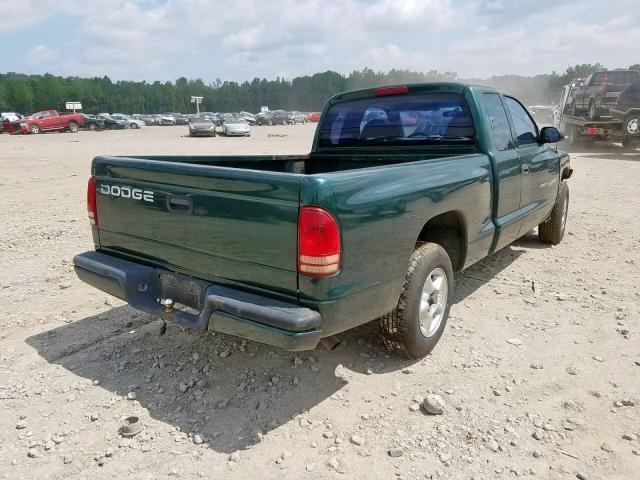 1B7GL22Y1XS303811 - 1999 DODGE DAKOTA GREEN photo 4