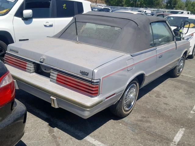 1C3BC55E8EG271599 - 1984 CHRYSLER LEBARON SILVER photo 4