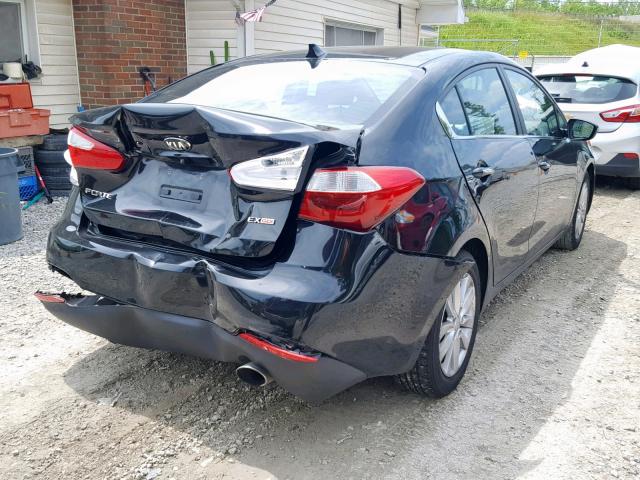 KNAFX4A8XE5054169 - 2014 KIA FORTE EX BLACK photo 4