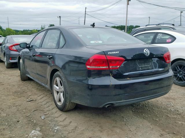 1VWAP7A39DC132662 - 2013 VOLKSWAGEN PASSAT S BLACK photo 3