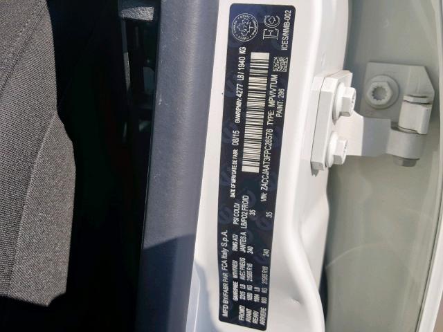 ZACCJAAT3FPC26576 - 2015 JEEP RENEGADE S 白色 照片 10