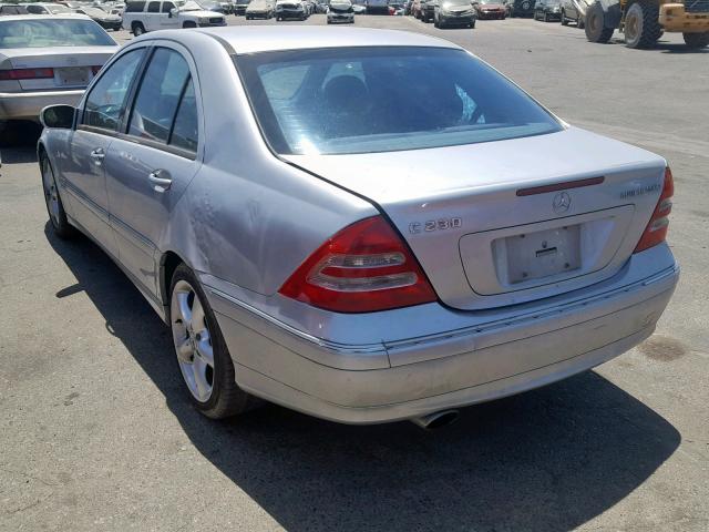 WDBRF40J44F551278 - 2004 MERCEDES-BENZ C 230K SPO SILVER photo 3