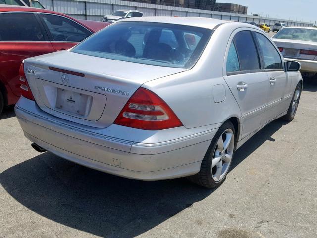 WDBRF40J44F551278 - 2004 MERCEDES-BENZ C 230K SPO SILVER photo 4