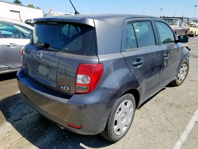 JTKKUPB42D1030180 - 2013 TOYOTA SCION XD GRAY photo 4