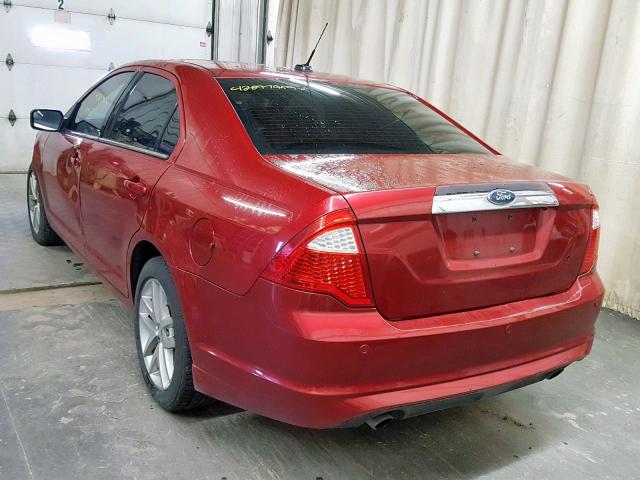 3FAHP0JG5CR199535 - 2012 FORD FUSION SEL RED photo 3