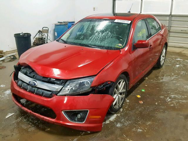 3FAHP0JG6AR344112 - 2010 FORD FUSION SEL RED photo 2