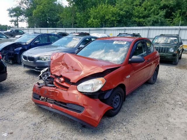 KMHCM36C78U056876 - 2008 HYUNDAI ACCENT GS ORANGE photo 2