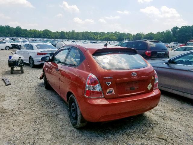 KMHCM36C78U056876 - 2008 HYUNDAI ACCENT GS ORANGE photo 3