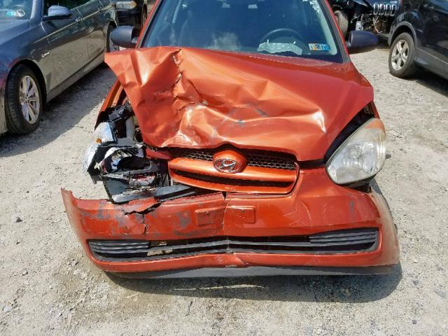 KMHCM36C78U056876 - 2008 HYUNDAI ACCENT GS ORANGE photo 7