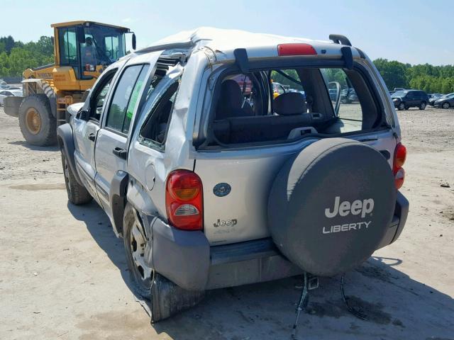 1J4GL48K43W645975 - 2003 JEEP LIBERTY SP SILVER photo 3