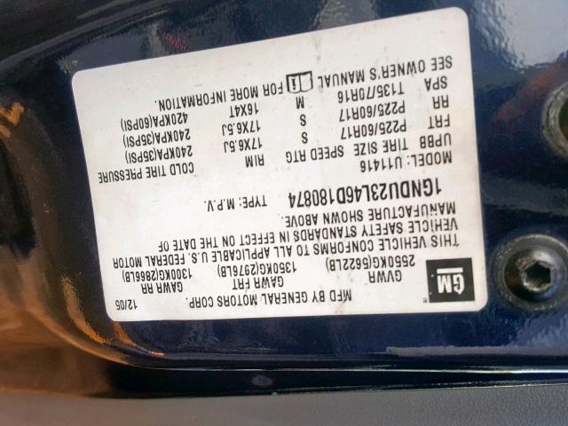 1GNDU23L46D180874 - 2006 CHEVROLET UPLANDER L 蓝色 照片 10