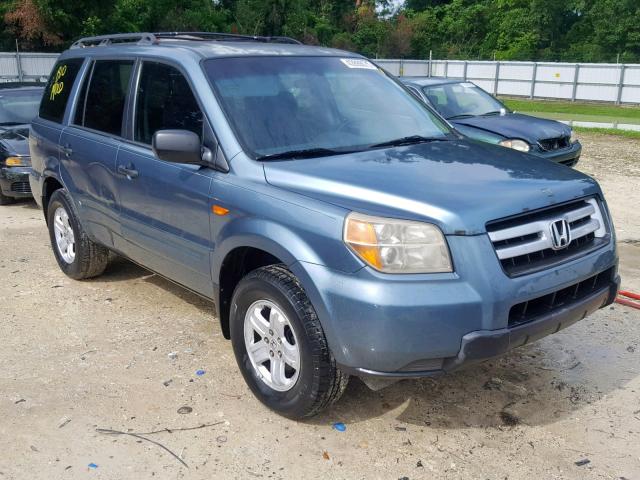 5FNYF281X7B045162 - 2007 HONDA PILOT LX BLUE photo 1