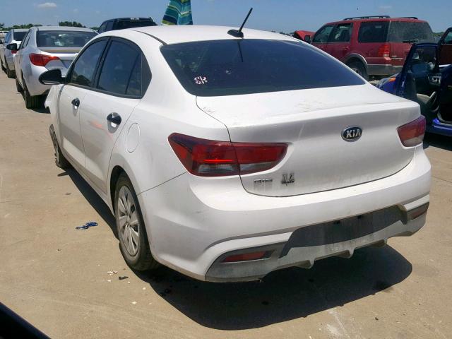 3KPA24AB2JE050803 - 2018 KIA RIO LX WHITE photo 3