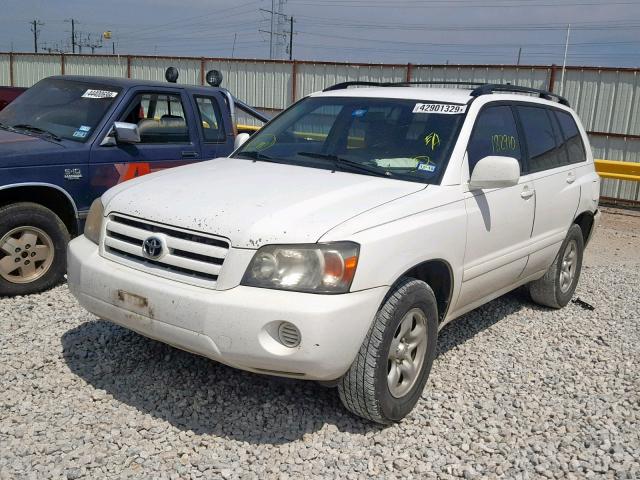 JTEGD21A860138640 - 2006 TOYOTA HIGHLANDER WHITE photo 2