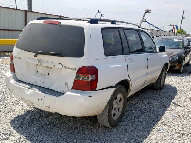 JTEGD21A860138640 - 2006 TOYOTA HIGHLANDER WHITE photo 4