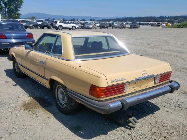 WDBBA45A3EA011167 - 1984 MERCEDES-BENZ 380 SL CREAM photo 3