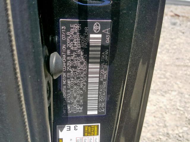 JTKJF5C77E3075074 - 2014 TOYOTA SCION TC 黑色 照片 10