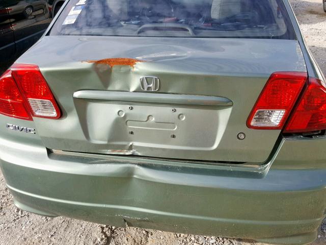 1HGES16324L006878 - 2004 HONDA CIVIC DX V GREEN photo 9