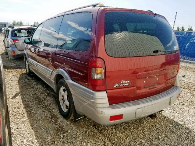 1GMDX03EXYD272916 - 2000 PONTIAC MONTANA BURGUNDY photo 3