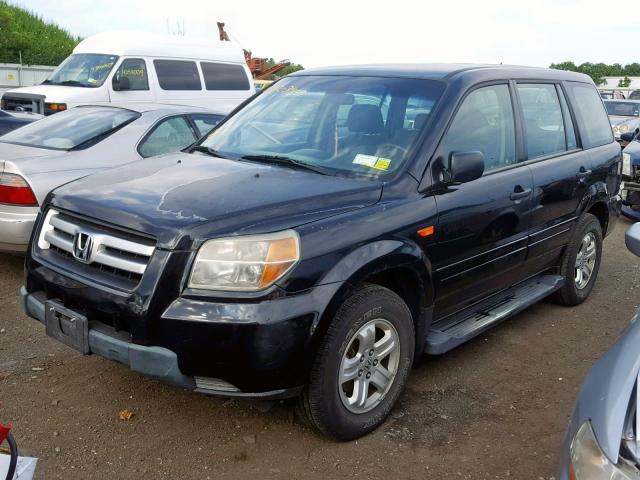 5FNYF281X6B001466 - 2006 HONDA PILOT LX BLACK photo 2