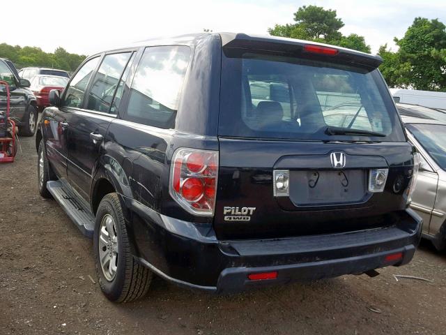 5FNYF281X6B001466 - 2006 HONDA PILOT LX BLACK photo 3