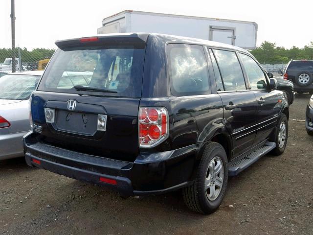 5FNYF281X6B001466 - 2006 HONDA PILOT LX BLACK photo 4