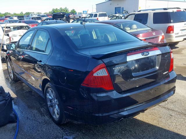 3FAHP0JG1BR165994 - 2011 FORD FUSION SEL BLACK photo 3