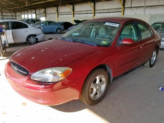 1FAFP53UX2A234957 - 2002 FORD TAURUS SE BURGUNDY photo 2