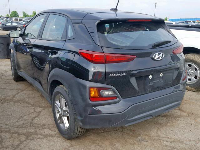 KM8K12AAXKU223971 - 2019 HYUNDAI KONA SE BLACK photo 3