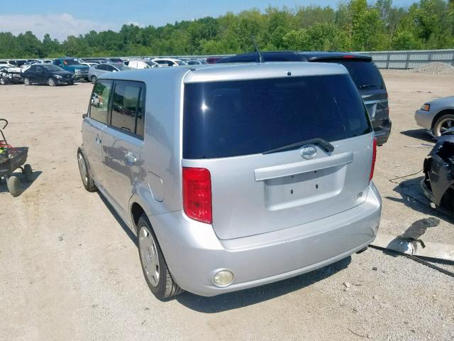 JTLKE50E381023883 - 2008 TOYOTA SCION XB SILVER photo 3