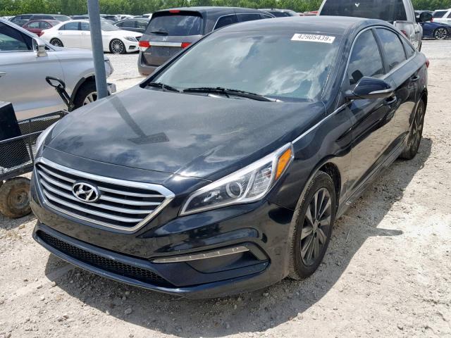 5NPE34AF9FH047028 - 2015 HYUNDAI SONATA SPO BLACK photo 2