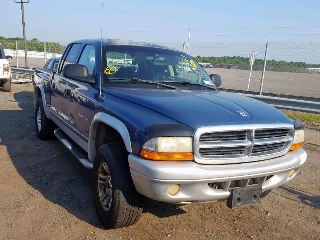 1B7HG48N72S670416 - 2002 DODGE DAKOTA QUA BLUE photo 1